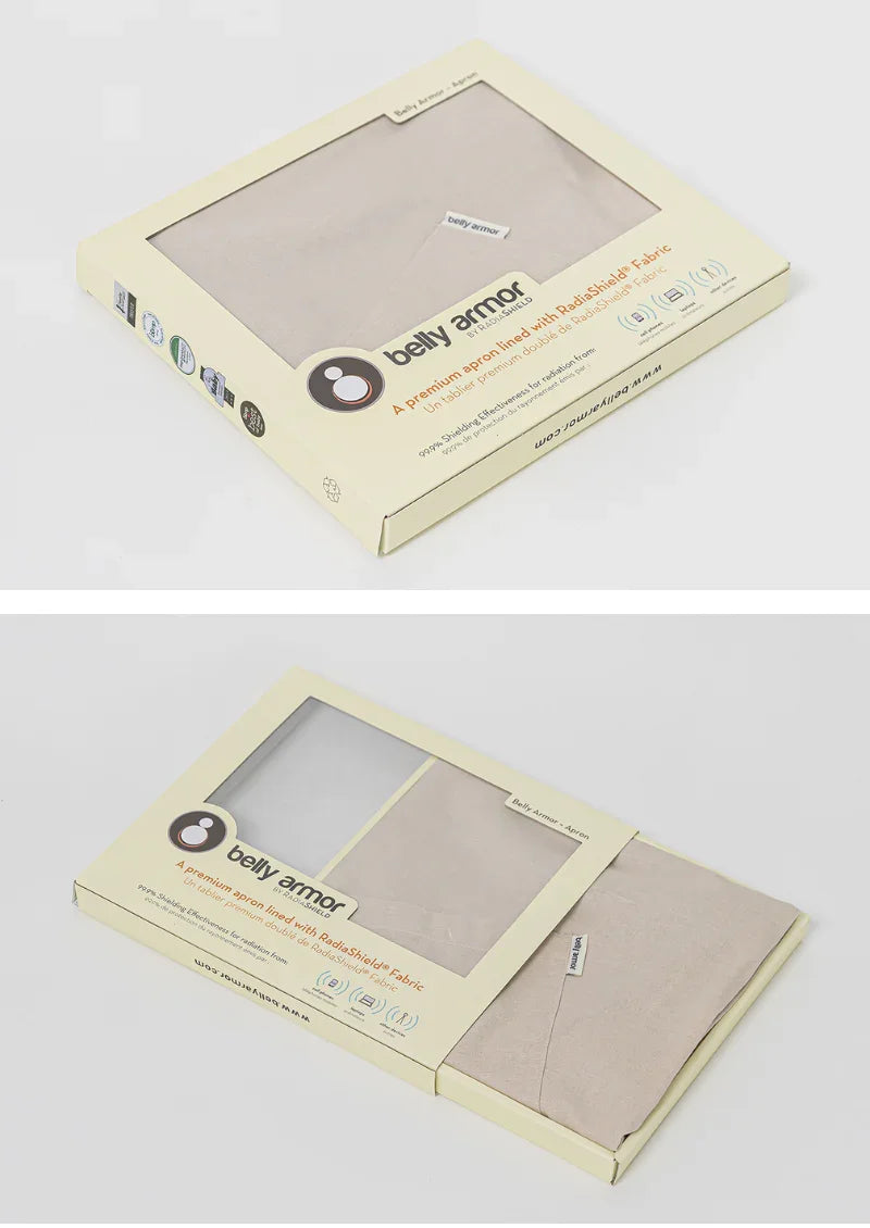 Belly Armor premium linen EMF protection apron packaging