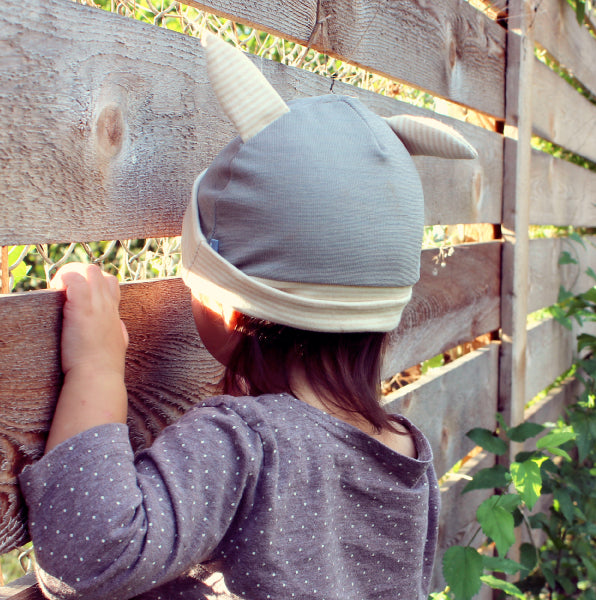 Rabbit baby hat on toddler