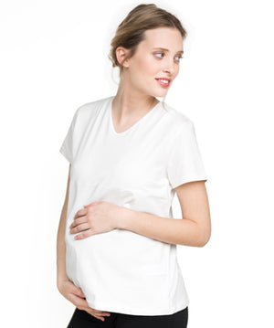 Belly Tee in White - Side View