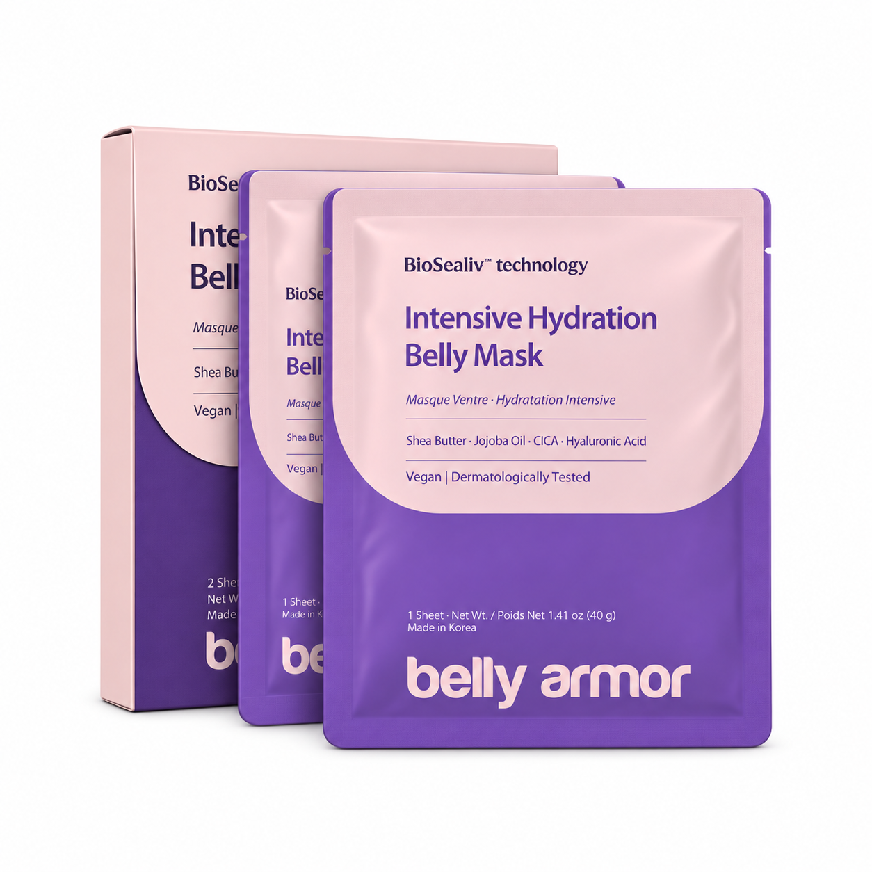 Belly Armor Pregnancy Belly Mask – Intensive Hydration, 2 Sheets