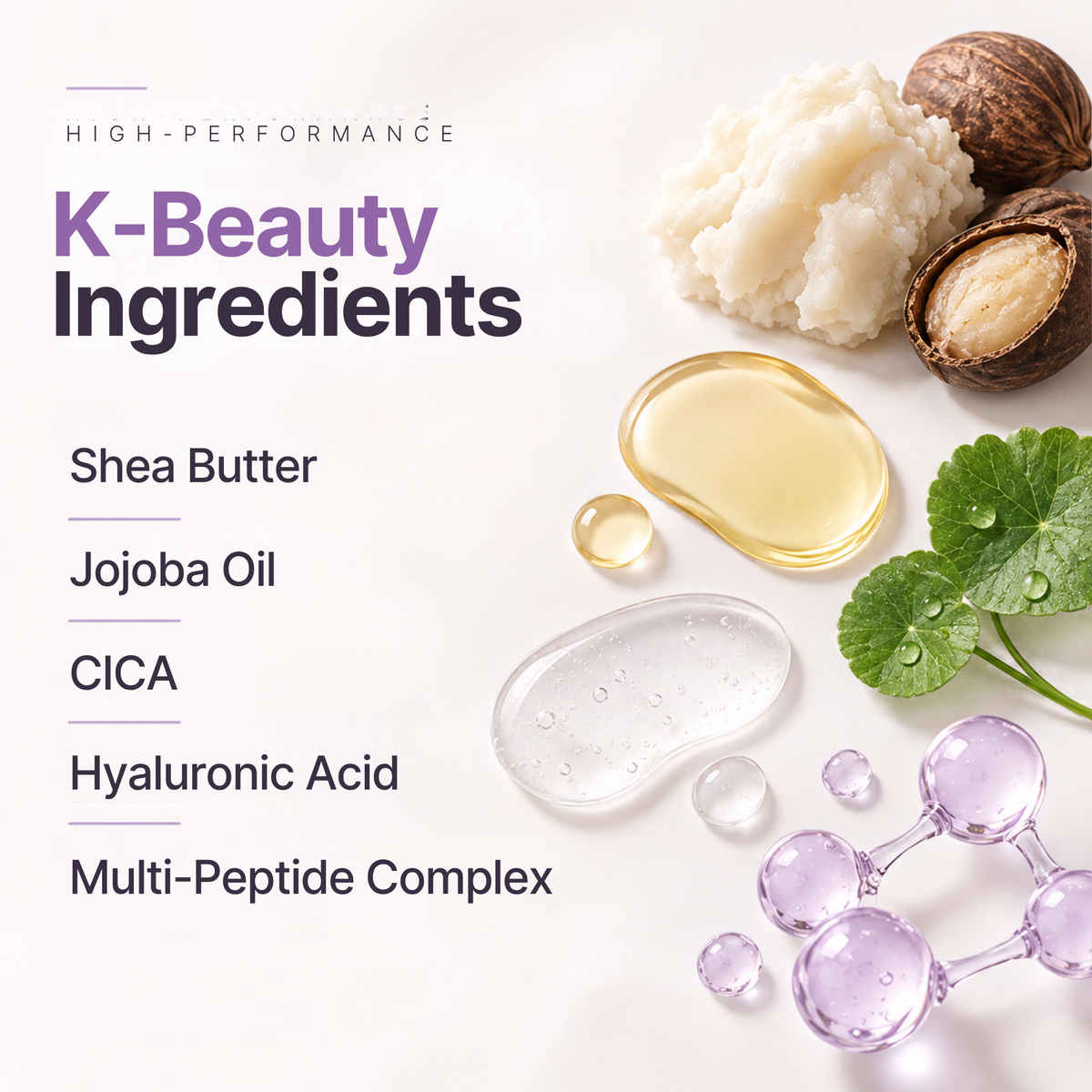 Belly Mask ingredients: shea butter, jojoba oil, CICA, hyaluronic acid and multi-peptide complex